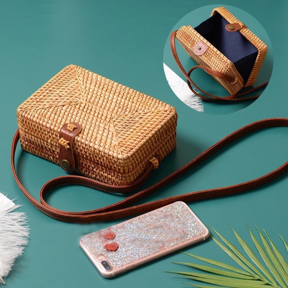 Beach shoulder bamboo Straw Bags